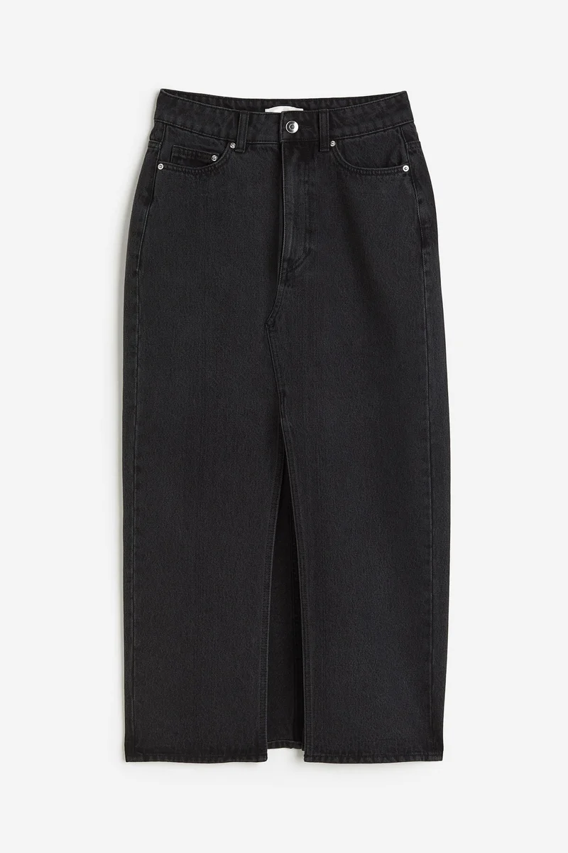 H&M Slit-front denim skirt