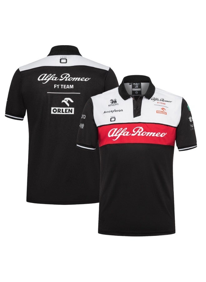 F1 racing suit - breathable, quick-drying, round-neck, short-sleeved POLO style off-road shirt