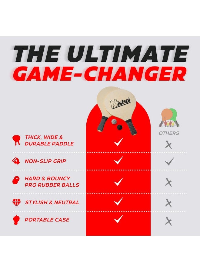 Nisha - Paddle Ball Set, Complete Smash Ball Set with 2 Pro Smash Balls, 2 Smash Rackets and Paddle Grips, Interactive Indoor, Outdoor and Beach Paddle Ball Game, Comes in a Durable Plastic Case - Image 5