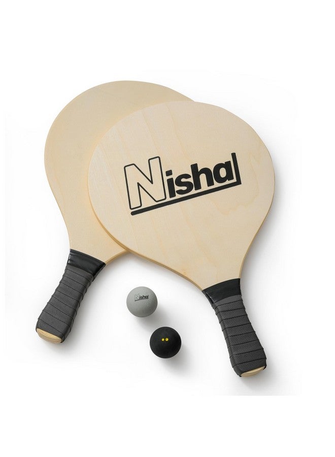 Nisha - Paddle Ball Set, Complete Smash Ball Set with 2 Pro Smash Balls, 2 Smash Rackets and Paddle Grips, Interactive Indoor, Outdoor and Beach Paddle Ball Game, Comes in a Durable Plastic Case - Image 1