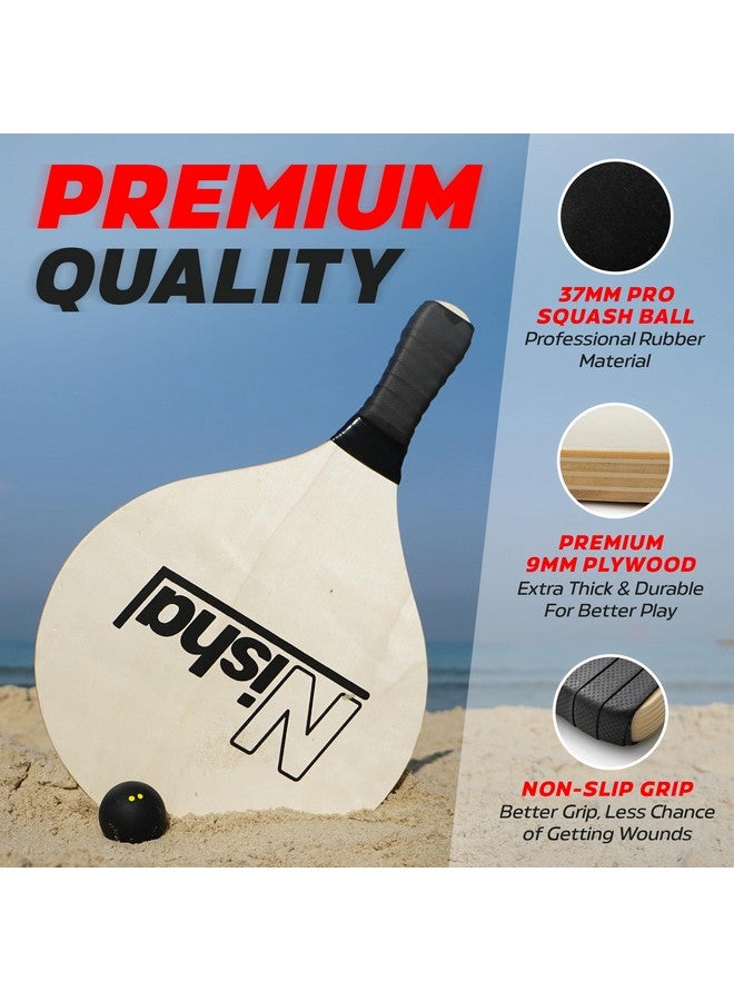 Nisha - Paddle Ball Set, Complete Smash Ball Set with 2 Pro Smash Balls, 2 Smash Rackets and Paddle Grips, Interactive Indoor, Outdoor and Beach Paddle Ball Game, Comes in a Durable Plastic Case - Image 3