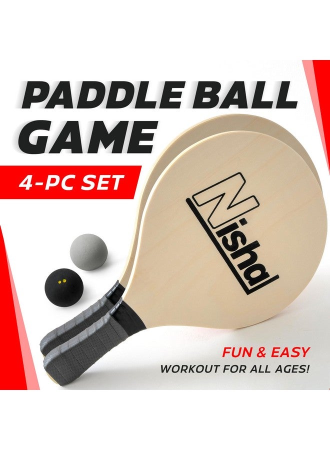 Nisha - Paddle Ball Set, Complete Smash Ball Set with 2 Pro Smash Balls, 2 Smash Rackets and Paddle Grips, Interactive Indoor, Outdoor and Beach Paddle Ball Game, Comes in a Durable Plastic Case - Image 2