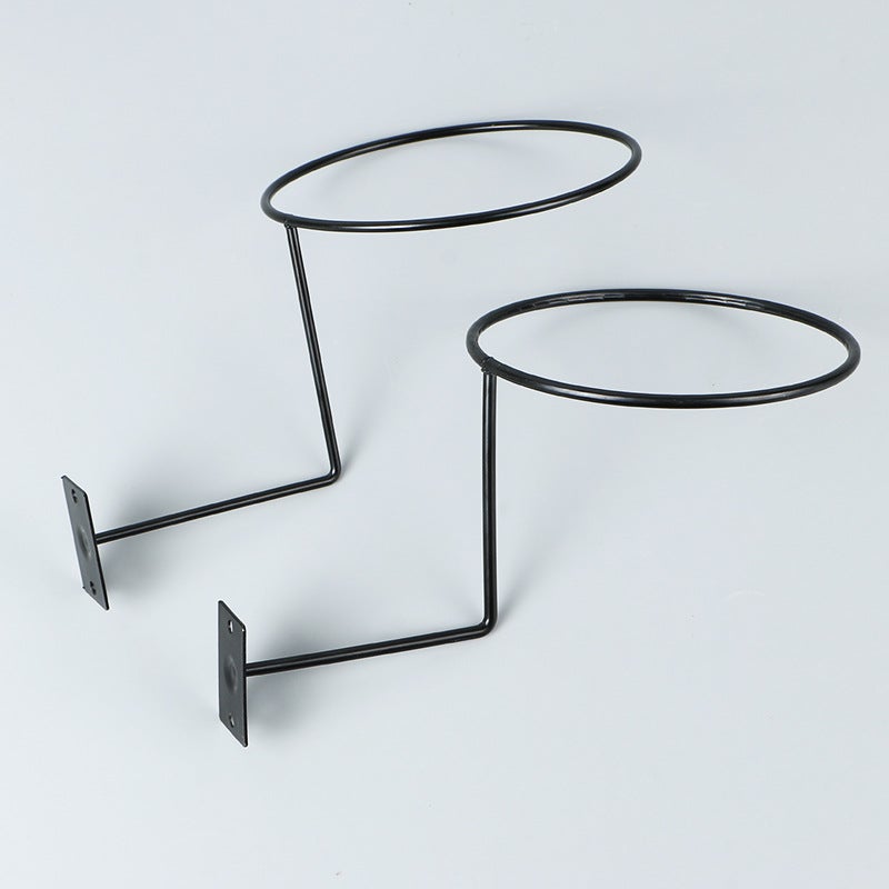 Black Paint Wall Hat Rack Ball Rack Card Square Tube Hook Hat Ring Bracket Basketball Football Display Display Hook - Image 3