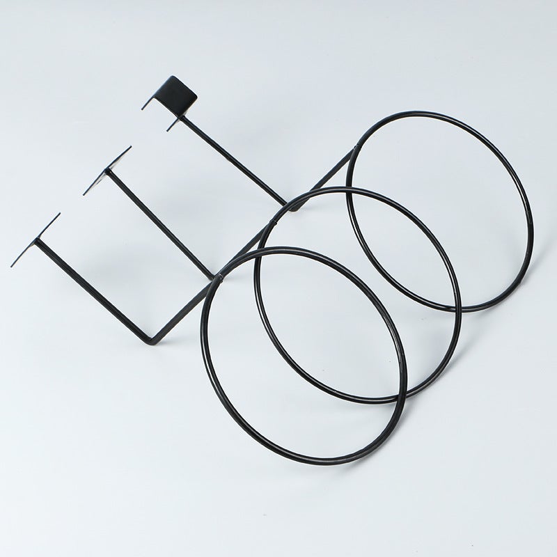 Black Paint Wall Hat Rack Ball Rack Card Square Tube Hook Hat Ring Bracket Basketball Football Display Display Hook - Image 5