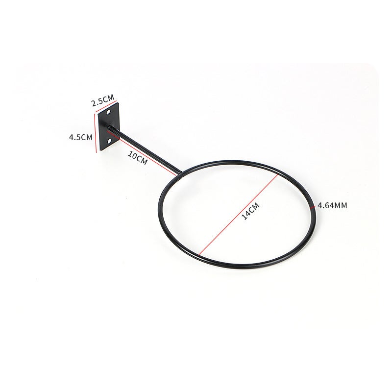 Black Paint Wall Hat Rack Ball Rack Card Square Tube Hook Hat Ring Bracket Basketball Football Display Display Hook - Image 1