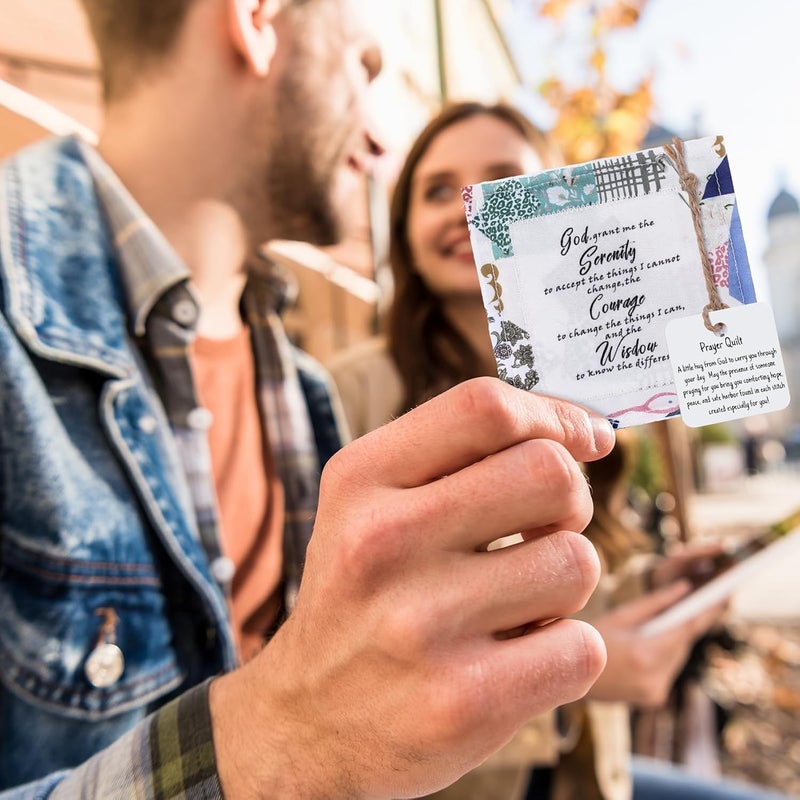 FuWeave 16 Pack Prayer Quilt with Cross Inside Pocket Mini Scripture Prayer Squares Quilt Christmas Christian Gifts for Women Friend Family Clergy Pastor Encouragement Gift - Image 5