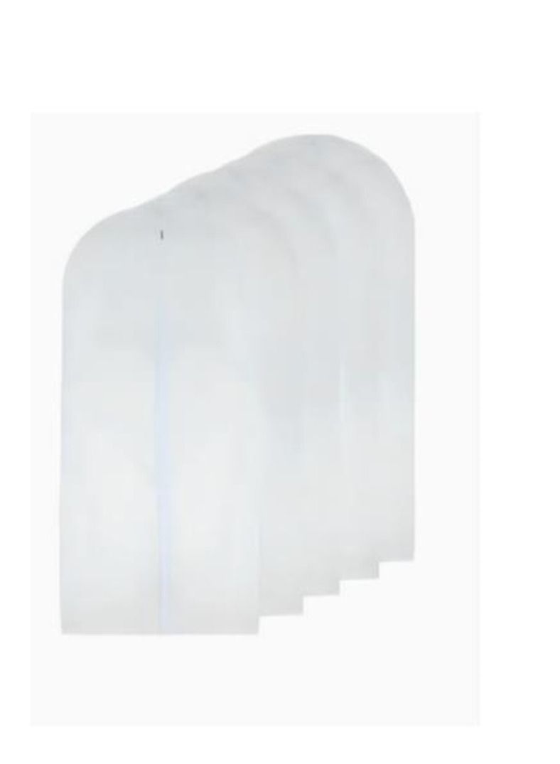 5-Piece Full Zipper Closet Storage And Travel Hanging Garment Bag Set White 60*80cm  - Image 1