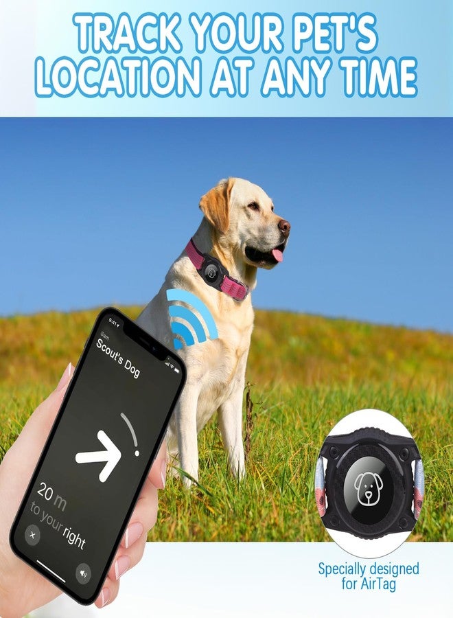 بينج بت طوق كلاب BINGPET AirTag، حامل AirTag مقاوم للماء بمعيار IP68، طوق كلاب عاكس فائق المتانة مع بطانة لجهاز التتبع، طوق كلاب شديد التحمل قابل للتعديل للكلاب الصغيرة والمتوسطة والكبيرة (صغير (13-17 بوصة)، وردي) - Image 5