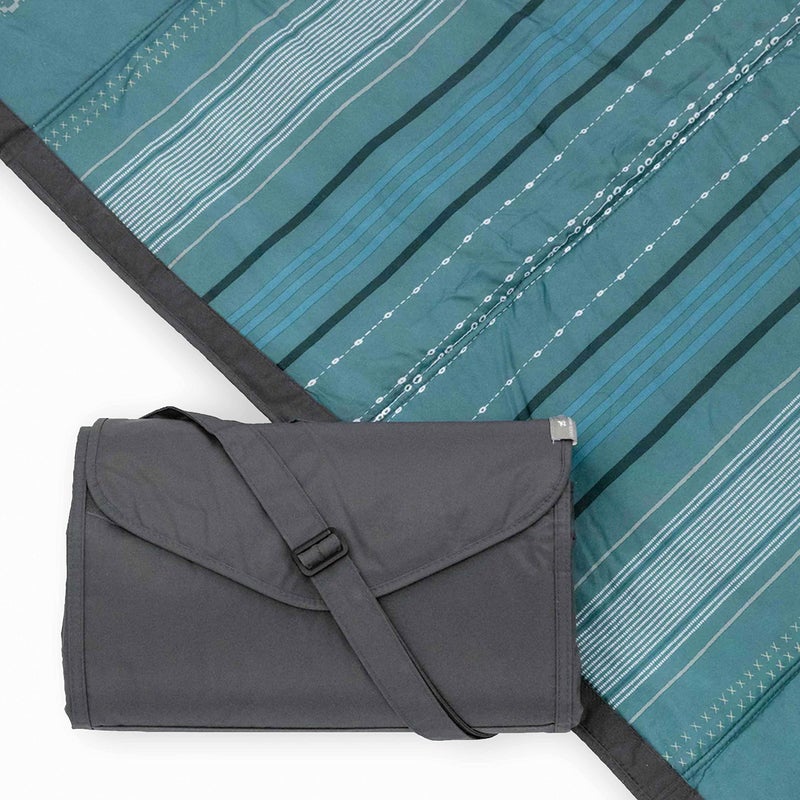 little unicorn Little Unicorn 5x7 Outdoor Family Picnic  Beach Blanket  Durable  WaterResistant Fabric  Compact Fold  Easily Wipes Clean  Zipper Pocket Shoreline Stripe 