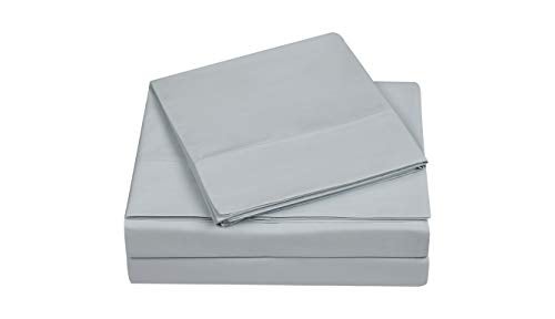 Charisma Percale Cotton 400 Thread Count Sheet Set, King, Grey - Image 2