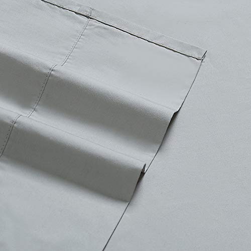 Charisma Percale Cotton 400 Thread Count Sheet Set, King, Grey - Image 3