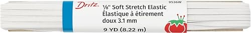 Dritz White Elastic Soft Baby, 1/8" (3.1 mm) - Image 1