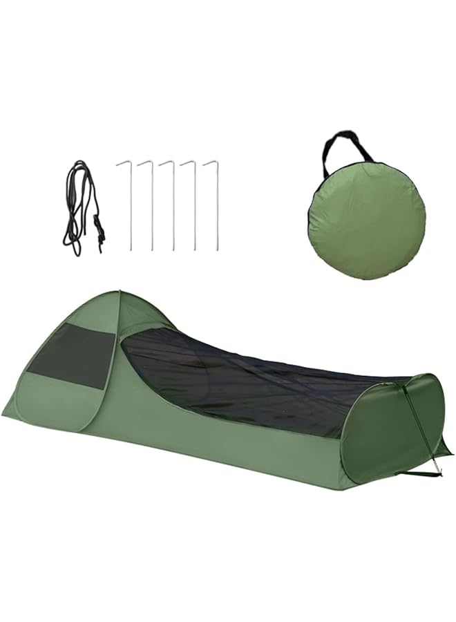 S-TOP Foldable Pop-Up Single Bed - Sleeping Bag Net Tent Double Zipper Bed Canopy - Finer Mesh Shelter, Breathable Camping Gear for Travel Bedroom and Outdoor Trips - Image 1