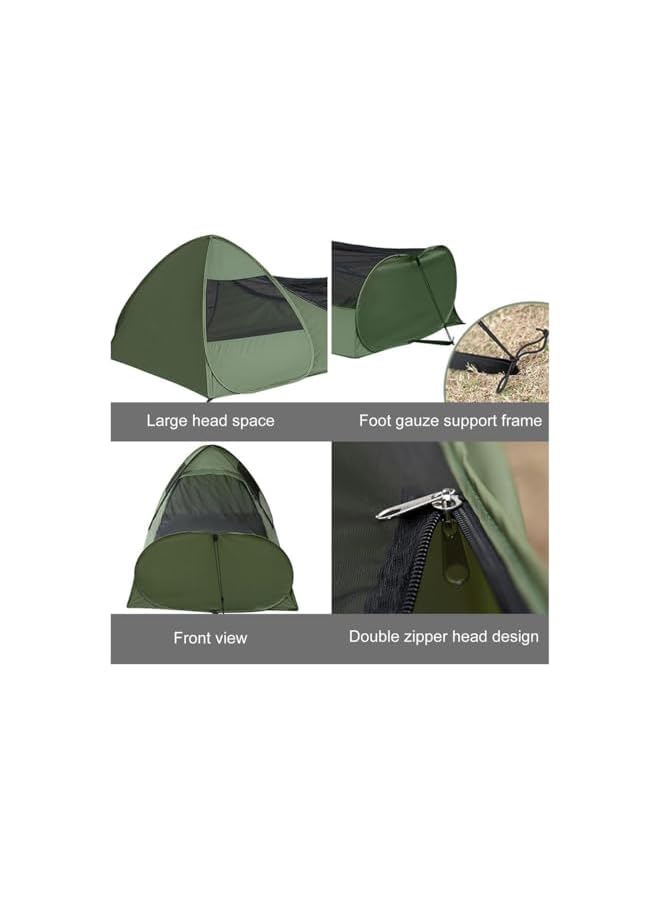 S-TOP Foldable Pop-Up Single Bed - Sleeping Bag Net Tent Double Zipper Bed Canopy - Finer Mesh Shelter, Breathable Camping Gear for Travel Bedroom and Outdoor Trips - Image 3