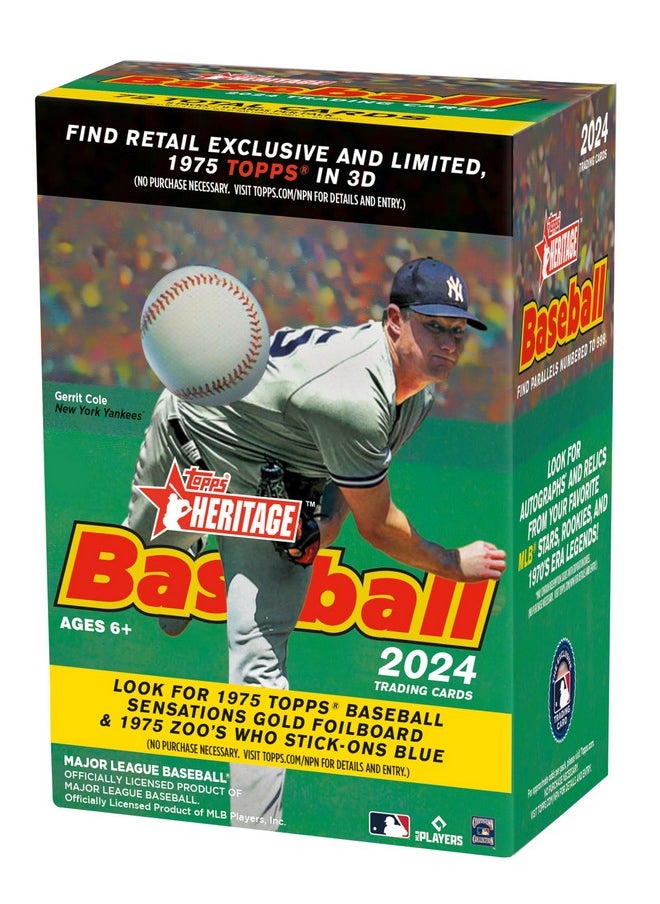 Topps 2024 Topps Heritage Baseball Retail Value Box - 8 Packs per Box  - Image 1