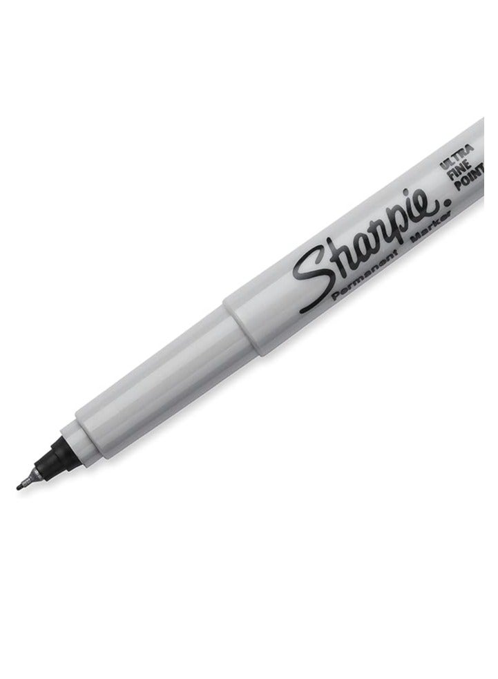 Sharpie Sharpie Ultra Fine Point Permanent Markers Black Ink Resists Fading and Water Blister Pack with 2 Markers  - Image 3