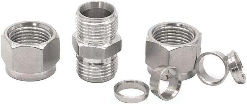Yoebor 304 Stainless Steel Compression Union 3mm OD x 3mm OD Coupling 2pc - Image 2