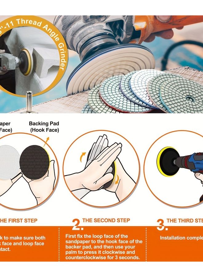 12Pcs 4 Inch Diamond Polishing Pads 50 6000 Grit Wet Dry For Concrete Marble - Image 4