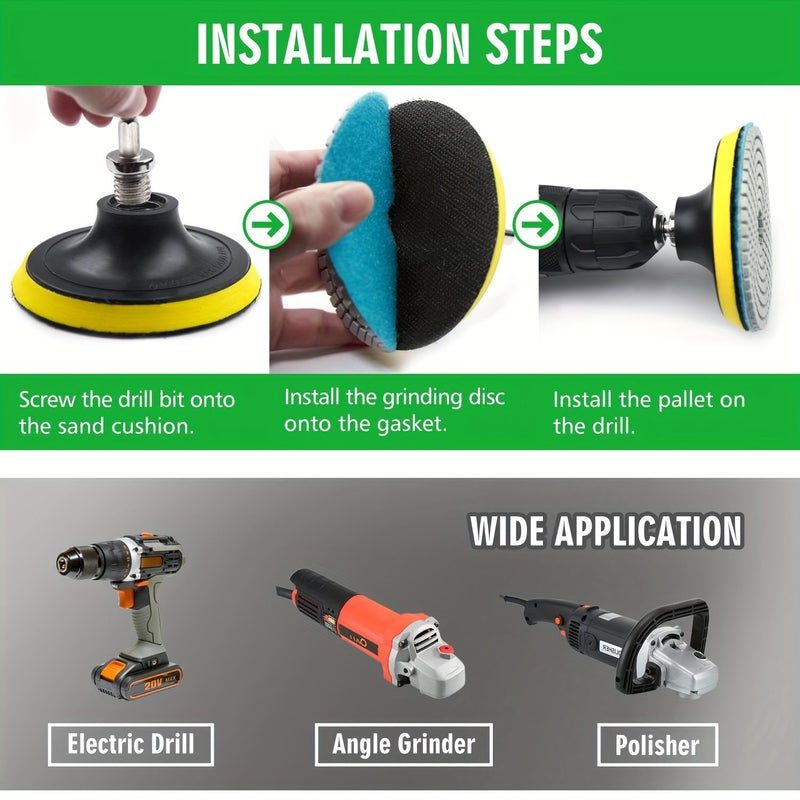 12Pcs 4 Inch Diamond Polishing Pads 50 6000 Grit Wet Dry For Concrete Marble - Image 3