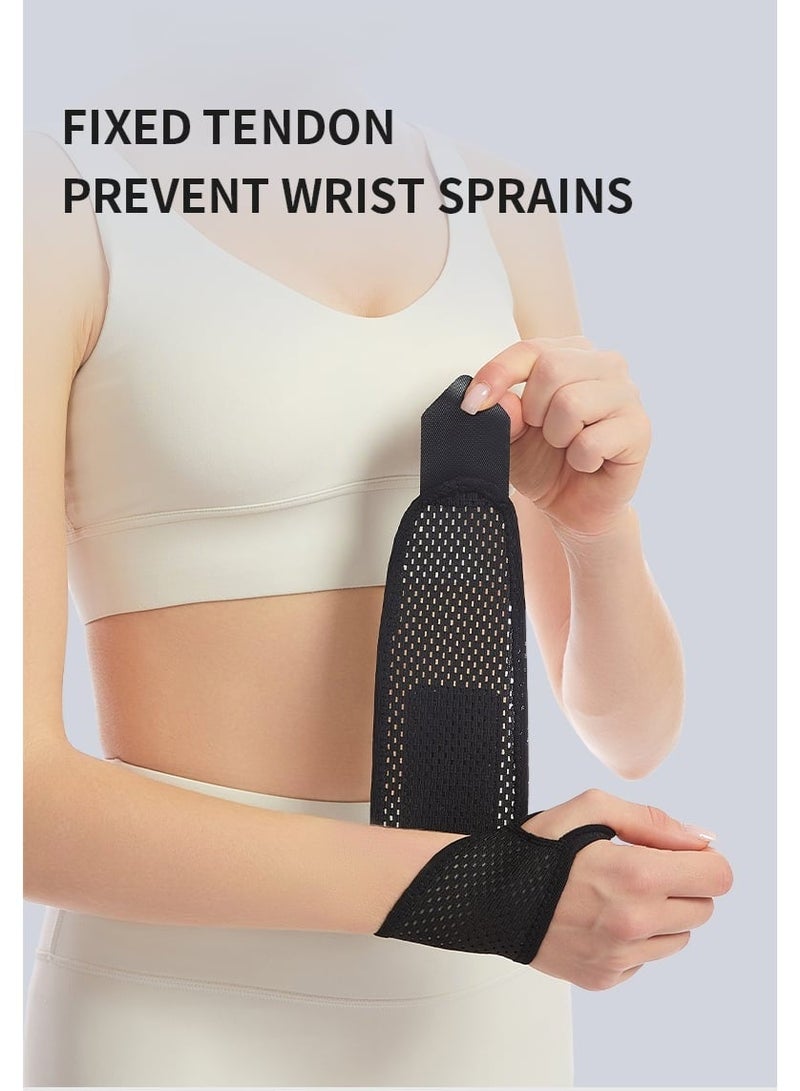 Wrist Brace Adjustable Wrist Support with Thumb Loop, Breathable Wrist Wrap for Carpal Tunnel Relief, Sports, Typing & Weightlifting, Black - Image 4