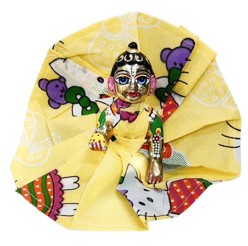 Partish Laddu Gopal Summer Dress Pack of 8 I Colorful Cotton Ladoo Bal Gopal Dress I Kanha Ji Thakur Ji Poshak (Multi Colors and Multi Designs, Size 6) - Image 4