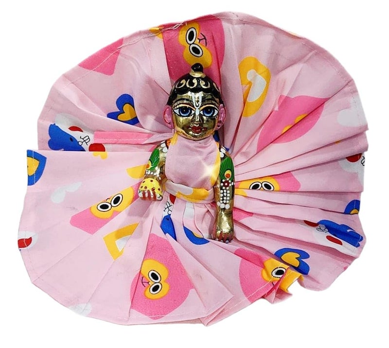 Partish Laddu Gopal Summer Dress Pack of 8 I Colorful Cotton Ladoo Bal Gopal Dress I Kanha Ji Thakur Ji Poshak (Multi Colors and Multi Designs, Size 6) - Image 5