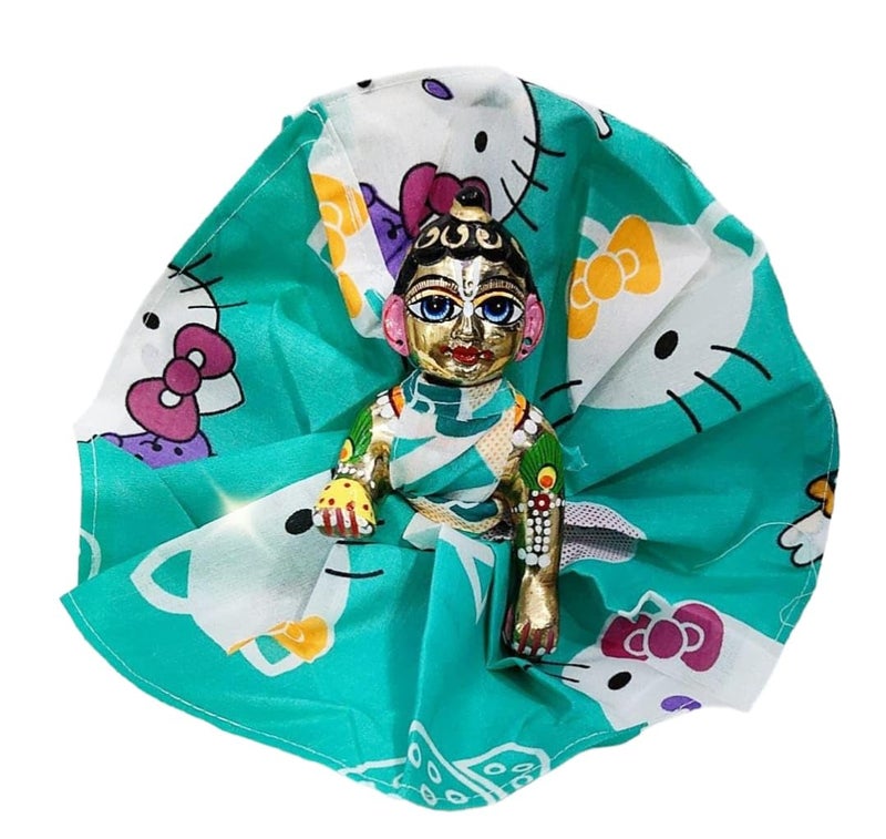 Partish Laddu Gopal Summer Dress Pack of 8 I Colorful Cotton Ladoo Bal Gopal Dress I Kanha Ji Thakur Ji Poshak (Multi Colors and Multi Designs, Size 6) - Image 3