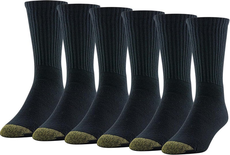 GOLDTOE Men's Cotton Blend Athletic Crew Socks, 6-pairs - Image 1