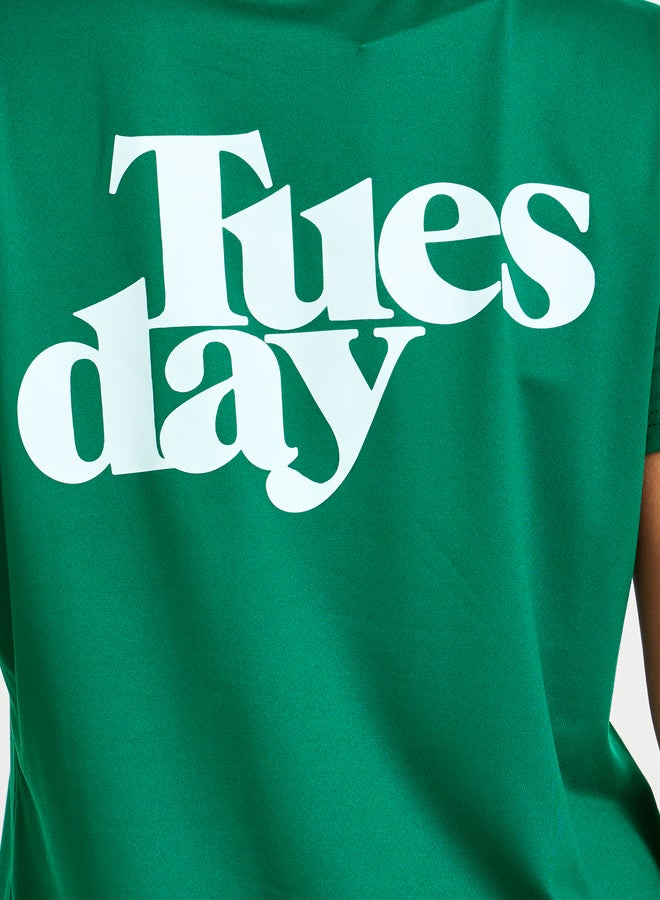 Take Two Text Print Back Short Sleeve T-Shirt and Joggers Co-Ords  - Image 4