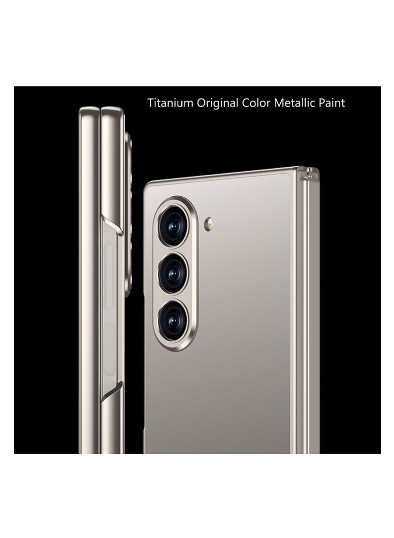 Aookay Plating Case for Samsung Galaxy Z Fold 6,Full Body Ultra Slim Cover with Built-in Screen Protector Frosted PC Scratch-Resistant Shockproof Case (Titanium Black) - Image 3