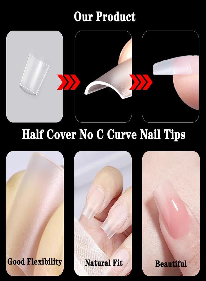 Namgznso 300PCS Short Coffin Nail Tips, Half Cover No C Curve Nail Tips, 12 Sizes Full Matte Coffin Nails Tips for Acrylic Nails Professional, Acrylic Short Press on nails for Nail Extension at Home DIY Salon - Image 5