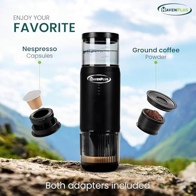 HavenPlus Portable Espresso Machine 34 Min SelfHeating 15Bar Pressure FoodGrade Stainless Steel 7500Mah BatteryIdeal For Travel Car Home  OfficeCompatible With Nespresso*  Ground Coffee - Image 4