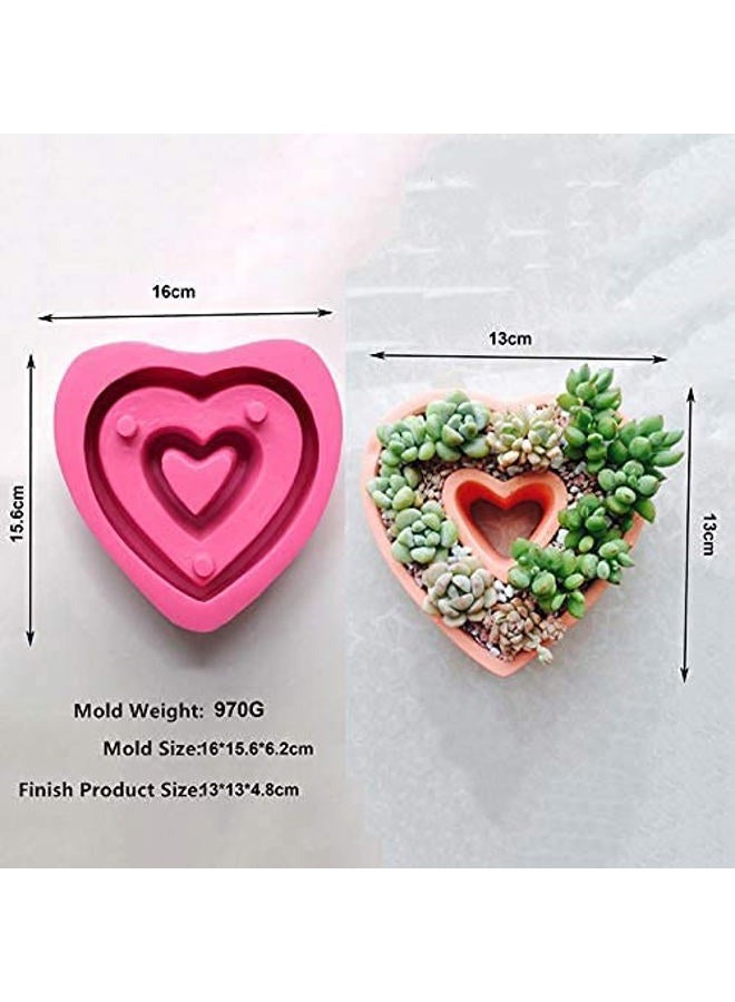 NINEXY Silicone Concrete Flower Pots Molds,Silicone Planter Molds I Love U Design Succulent Plant Flowerpot Moulds Cement Clay Molds DIY Handcraft Decoration Tool - Image 2