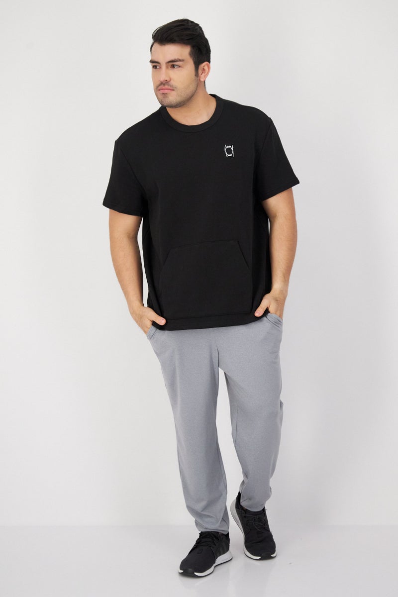 PUMA تي شيرتات رياضية للرجال مزينة بالتطريز للخارج، أسود - Image 2