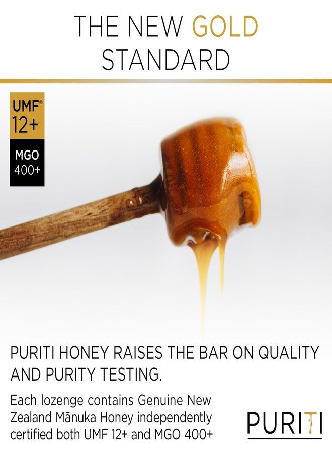 PURITI Premium Manuka Honey Lozenges High Potency - Sugar Free Drops | Genuine New Zealand Raw Manuka Honey Soothers for Coughs & Sore Throats | UMF Certified MGO 400+ UMF12+ (16 Pack) - Image 5