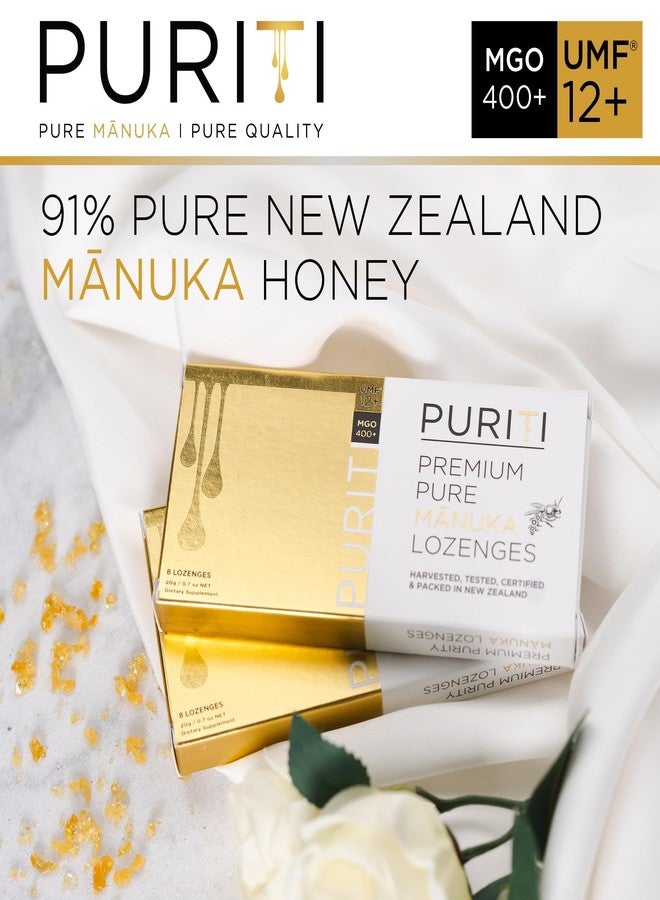 PURITI Premium Manuka Honey Lozenges High Potency - Sugar Free Drops | Genuine New Zealand Raw Manuka Honey Soothers for Coughs & Sore Throats | UMF Certified MGO 400+ UMF12+ (16 Pack) - Image 2