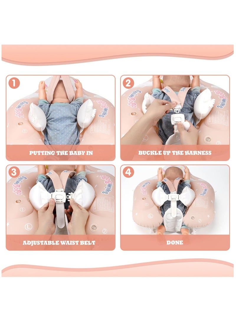 سويمبوبو عوامة سباحة قابلة للنفخ للأطفال مع مظلة للحماية من الشمس للأعمار من 6 إلى 24 شهرًا - وحيد القرن - Image 5