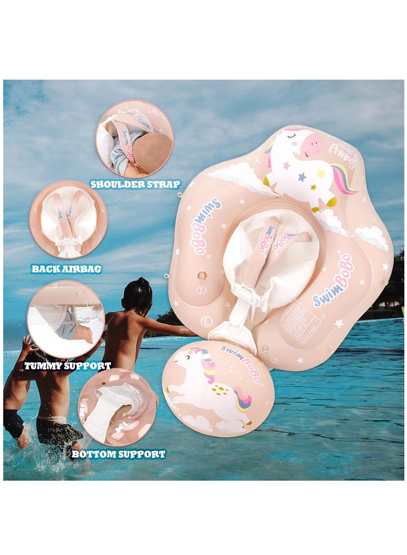 سويمبوبو عوامة سباحة قابلة للنفخ للأطفال مع مظلة للحماية من الشمس للأعمار من 6 إلى 24 شهرًا - وحيد القرن - Image 4