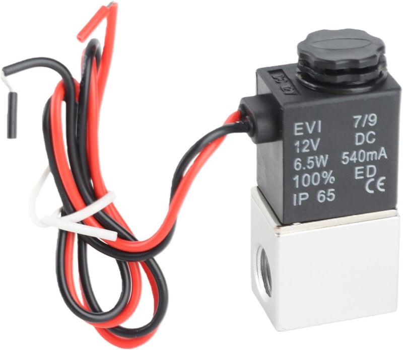 12V DC Pneumatic Electric Solenoid Valve, 1/4 Inch Aluminum, 2 Way Normally Closed - Quick Switching, Durable Sealing, Ideal for Water Air Gas Control - Image 3