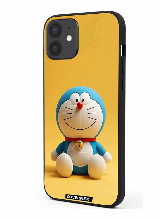 Covernex Apple iPhone 12 Protective Case Cover Printed Featuring Friendly Robot Classic Doraemon - Image 1