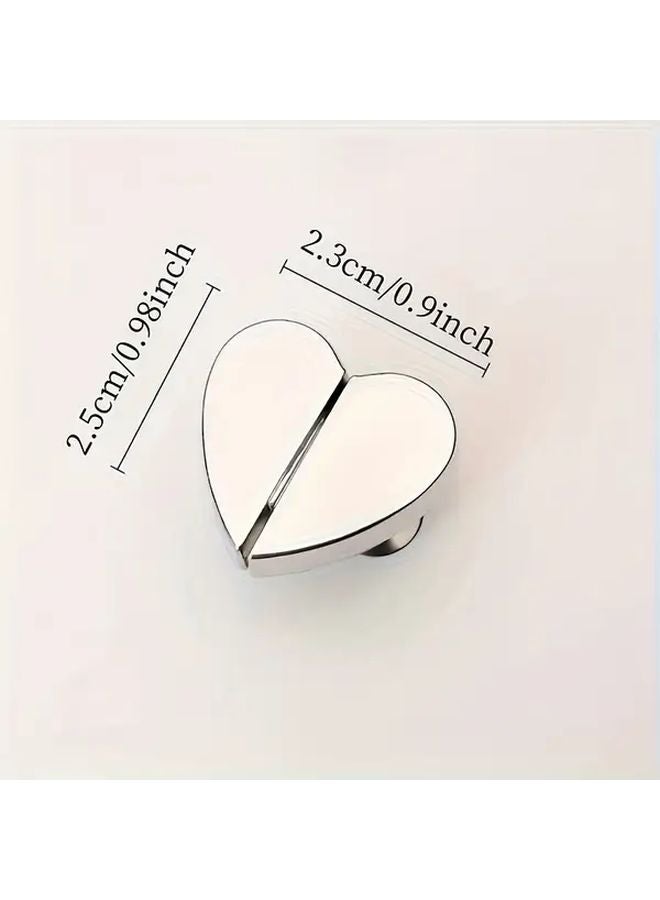 8 Pieces Heart Shaped Magnetic Shower Curtain Hooks Silvery Detachable Aluminum Alloy - Image 4
