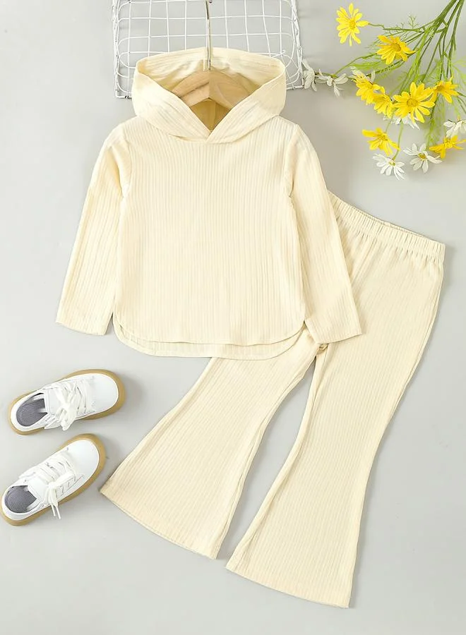 Take Two Girl's Solid Hoodie Sweatshirt With Pants Set