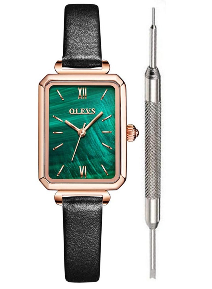 OLEVS Women's Fashion Vintage Square Analog Quartz Watch 6624 - Image 1