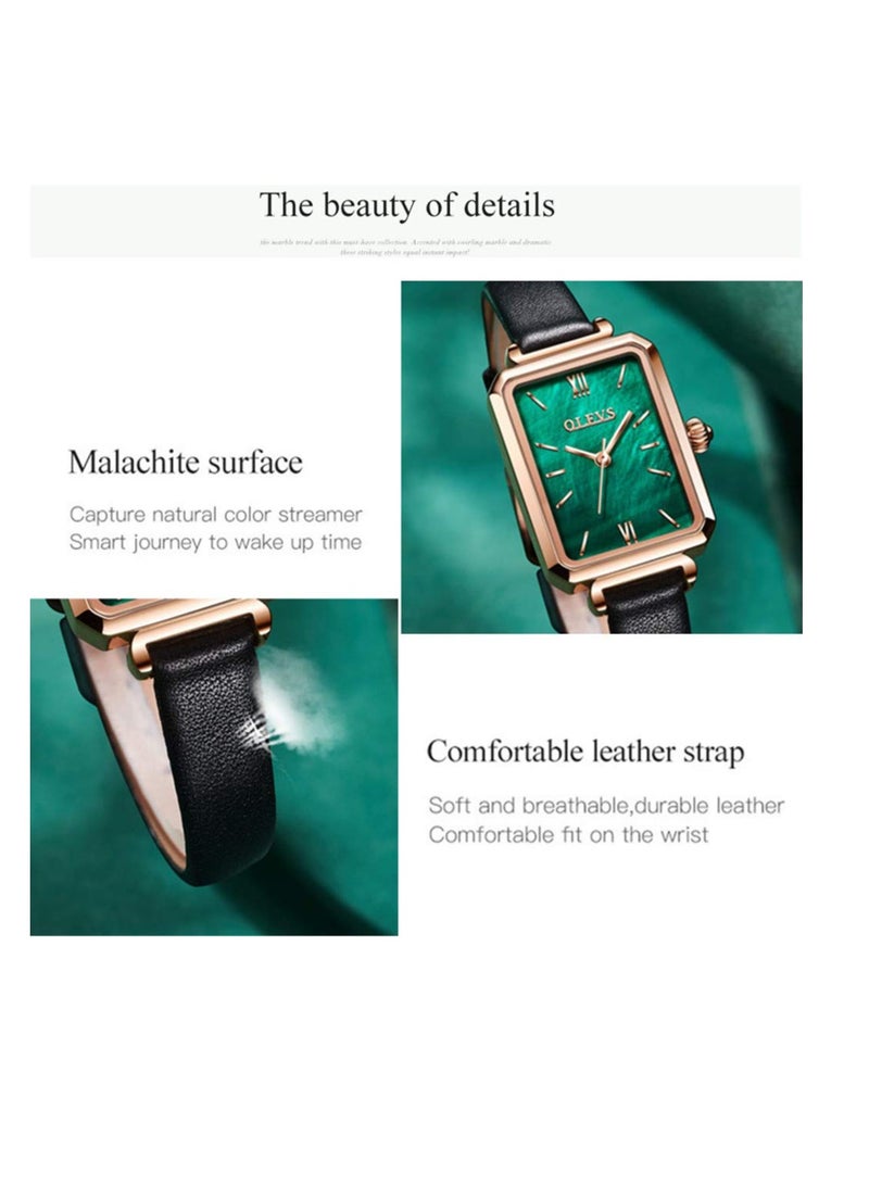 OLEVS Women's Fashion Vintage Square Analog Quartz Watch 6624 - Image 4