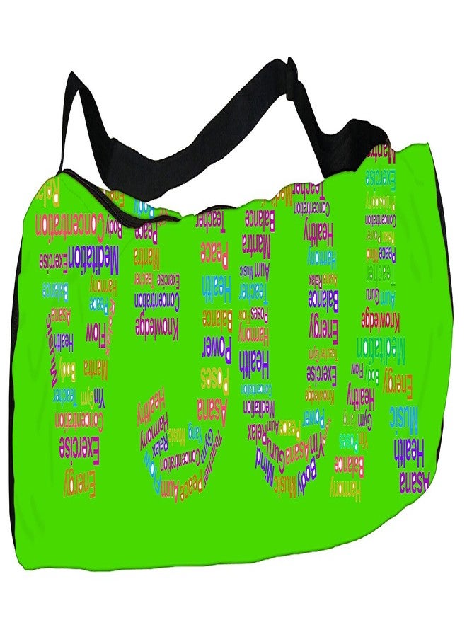 orgner Just New Poly Canvas Yoga Mat Bag / Cover. Easy Fit up to 4 mm thick yoga Mat. Print Design : Glossary of Yoga text print - Image 3