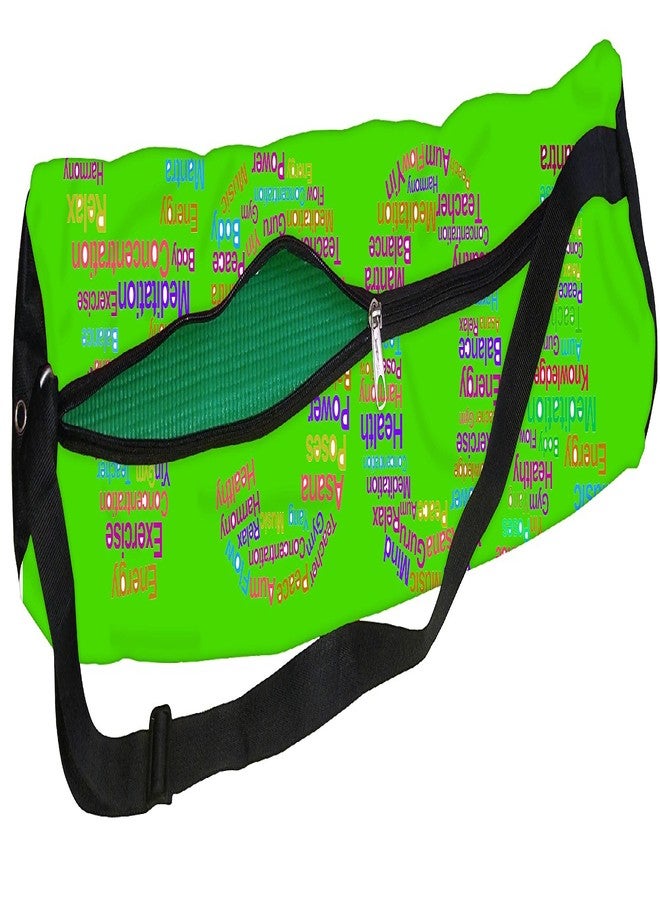 orgner Just New Poly Canvas Yoga Mat Bag / Cover. Easy Fit up to 4 mm thick yoga Mat. Print Design : Glossary of Yoga text print - Image 2