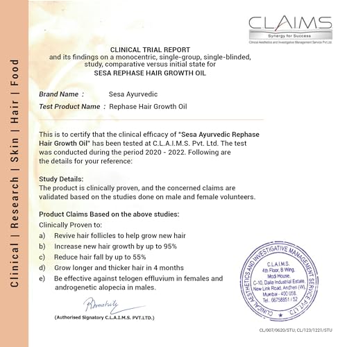 Sesa مجموعة زيت الشعر سيسا الأيورفيدي لإعادة التوازن بخطوتين مع 26 عشبة و 6 زيوت أساسية تعزز نمو الشعر وتقلل تساقط الشعر مع جهاز تدليك زيت شعر طبيعي للنساء والرجال، 100 مل أو 3.38 أونصة - Image 5