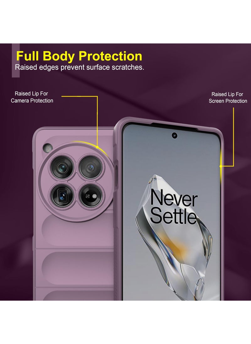 Generic - Premium Protection Back Silicone Case Compatible with Oneplus 12R/Oneplus Ace 3 5G Magic Shield Shockproof Case with Camera Protection (Lavender) - Image 1