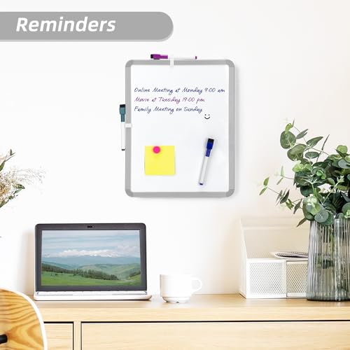 VUSIGN Small White Board Dry Erase, 14'' x 11'' Magnetic Dry Erase Board, Mini Whiteboard with Markers for Kids, Students, Fridge, Wall, Locker - Image 3