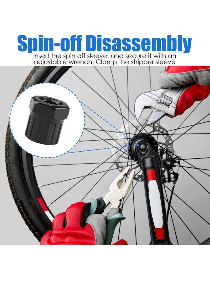 SYOSI 4 Pcs Bike Cassette Lockring Tool Mountain Bike Cassette Removal Tool Bicycle Freewheel Remover Repair Lockring Tool for Bikes for Shimano, SRAM Sun Race, SunTour(Black)  - Image 3